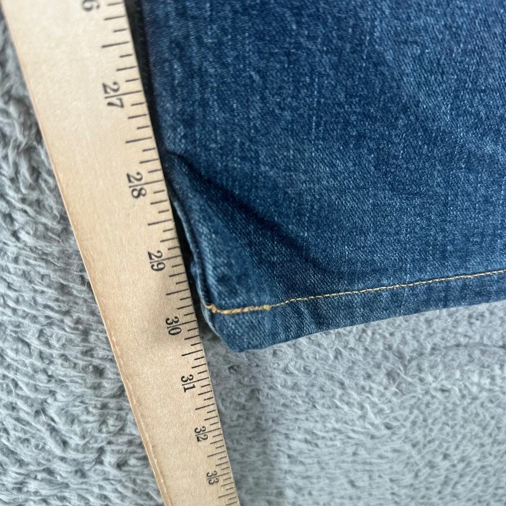 Eddie Bauer Jeans Mens 30x30 Blue Cotton Denim Straight Relaxed Flannel-Lined